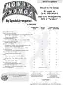 Movie Songs By Special Arrangement: Movie Songs: Tenor Saxophone additional images 1 2