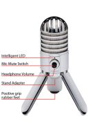 Samson Meteor USB Microphone Chrome Plated Body With Fold-Back Legs additional images 2 3