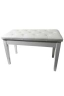 Polished White Piano Bench With Storage additional images 1 1