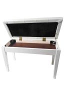 Polished White Piano Bench With Storage additional images 1 2