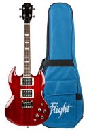 Flight Pioneer Cherry Red Electric Tenor Ukulele additional images 1 1