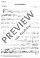 Beethoven, Ludwig van : 6 Menuetti, - 2 Violins and Bass (Violoncello), Piano ad libitum - Schott D additional images 1 2