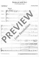 Rossini, Gioacchino Antonio : Sonata per archi, No. 1 G Major - 2 violins, cello and double bass - S additional images 1 2