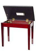 Montford Storage Piano Stool - Gloss Mahogany Finish additional images 1 2