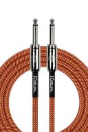 Kirlin Guitar Lead 6m/20f Fabric Orange Straight Jacks additional images 1 1
