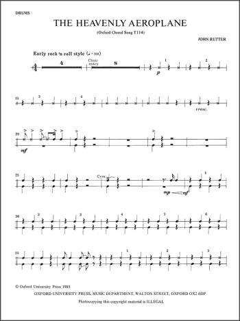 Rutter: The heavenly aeroplane: Drum Part (OUP DIGITAL)