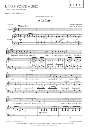 Mozart: A La Kart: Vocal Upper voices & piano (OUP) Digital Edition
