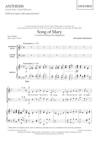 Shephard: Song Of Mary: Vocal SATB  (OUP) Digital Edition