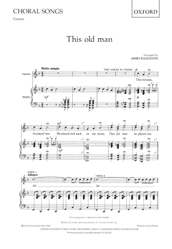 Fulleylove: This Old Man: 4 Equal Voices & Piano  Vocal (OUP) Digital Edition