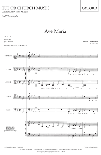 Parsons: Ave Maria for SAATB unaccompanied (OUP DIGITAL)