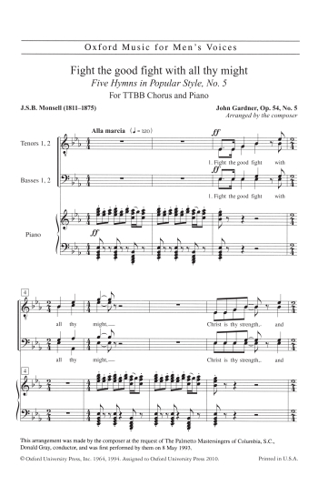 Gardner: Fight The Good Fight: Vocal SATB  (OUP) Digital Edition
