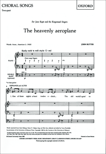 Rutter: Heavenly Aeroplane The: Vocal 2pt (OUP) Digital Edition
