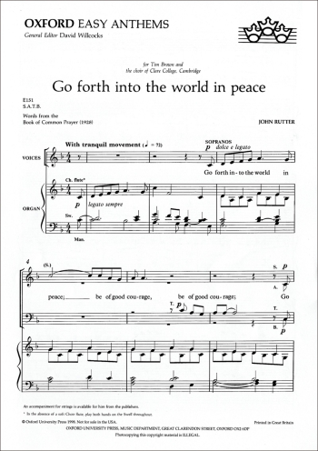 Rutter: Go Forth Into The World In Peace: Vocal SATB  (OUP) Digital Edition