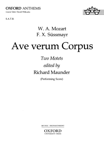 Mozart: Ave verum corpus for SATB, strings (and winds) and organ (OUP) Digital Edition