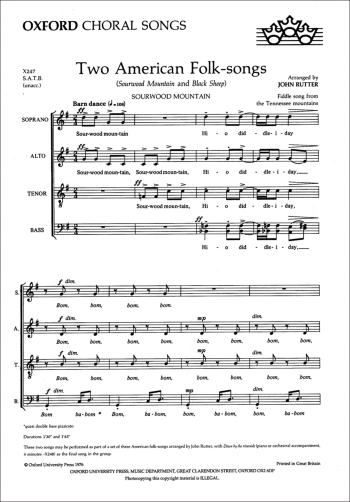 Rutter: Two American Folk-songs for SATB unaccompanied (OUP) Digital Edition
