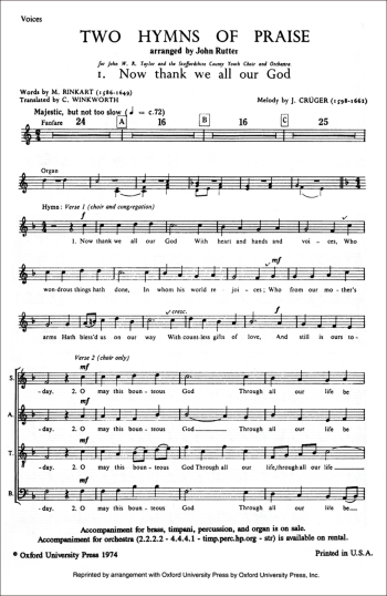 Rutter: Now thank we all our God Festival hymn with introductory fanfare (OUP DIGITAL)