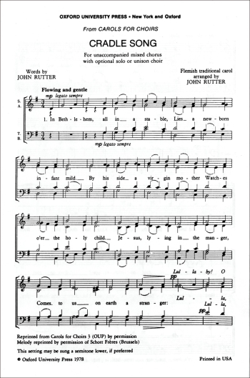 Rutter: Cradle Song Vocal SATB (OUP) Digital Edition