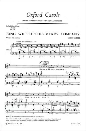 Rutter: Sing we to this merry company for SATB and organ  (OUP) Digital Edition