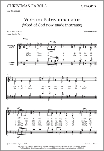 Corp: Verbum Patris umanatur (Word of God now made incarnate)  (OUP) Digital Edition