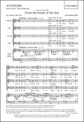 Bullard: From the break of the day for SATB and piano or organ (OUP) Digital Edition