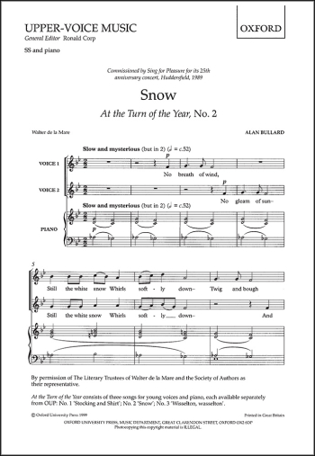 Bullard: Snow: From At The Turn Of The Year No2: Vocal 2 Part (OUP)