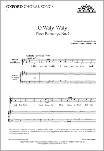 Higginbottom: O waly, waly unaccompanied SATB (OUP DIGITAL)