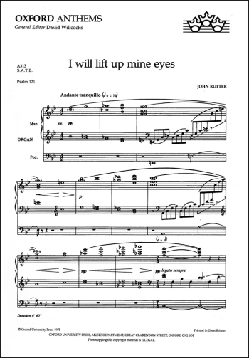 Rutter: I will lift up mine eyes for SATB and organ or chamber orchestra  (OUP DIGITAL)