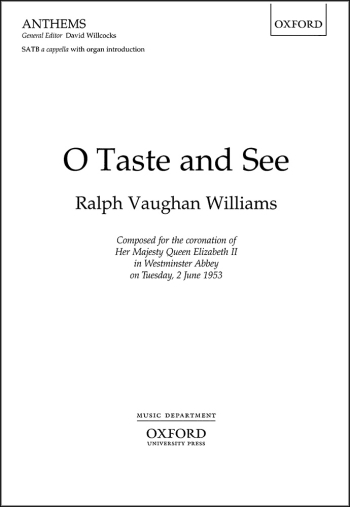 Vaughan Williams: O Taste And See Vocal satb (OUP DIGITAL)