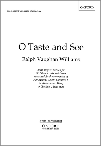 Vaughan Williams: O Taste & See Vocal SSA (OUP DIGITAL)