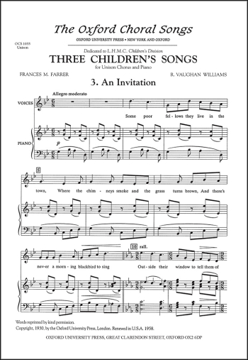 Vaughan Williams: An Invitation Unison song (OUP DIGITAL)
