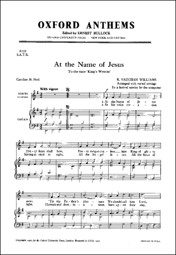 Vaughan Williams: At the name of Jesus for SATB choir and congregation (OUP DIGITAL)