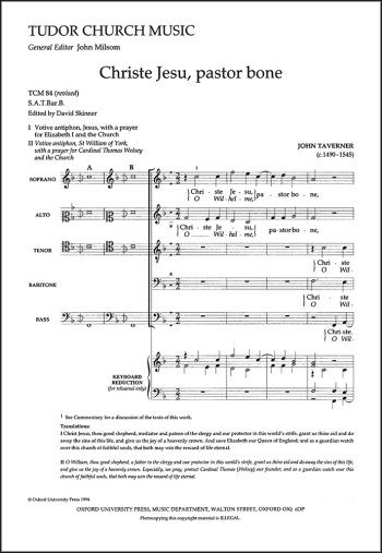 Taverner: Christe Jesu, pastor bone for SATBB unaccompanied (OUP DIGITAL)