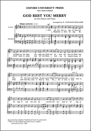 Vaughan Williams: God rest you merry, gentlemen for SA chorus and piano (OUP DIGITAL)