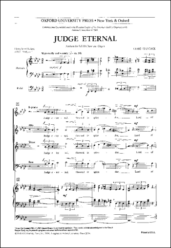Hancock: Judge Eternal for SATB and organ (OUP) Digital Edition