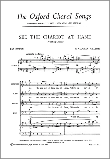 Vaughan Williams: See the chariot at hand A wedding chorus for SATB and piano (OUP DIGITAL)
