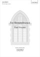 Drayton: For Remembrance for SSA and organ or piano (OUP) Digital Edition