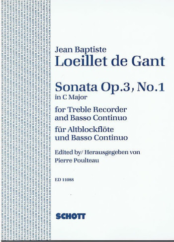 Sonata In C Op3 No1: Treble Recorder