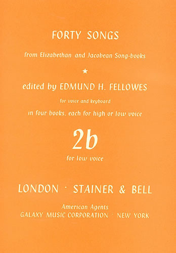 Elizabethan and Jacobean Song books, Forty Songs from. Book 2. Low voice