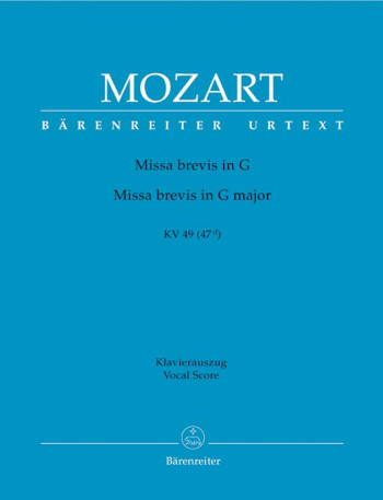 Missa Brevis In G Kv49 (47D): Vocal Score (Barenreiter)