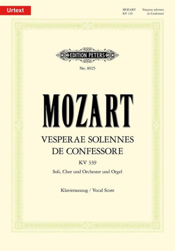 Vesperae Solennes De Confessore: Kv339: Vocal Score (Peters)