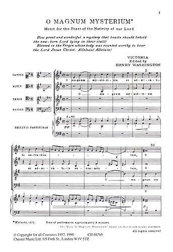 O Magnum Mysterium: Vocal SATB (Chester)