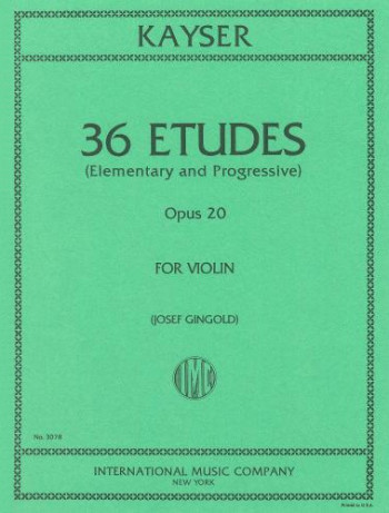 36 Etudes: Op20: Violin: Studies (gingold) (International)