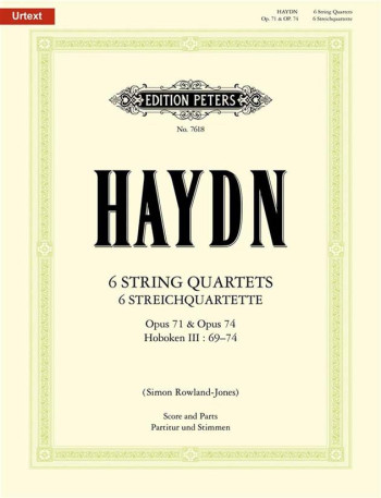 Haydn: 6 String Quartets: Op71&op74-hob Ill 69-74: String Quartet: Sc&pts (rowalnd-jones) Urtext