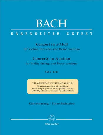 Concerto A Minor No.1 Bwv1041: Violin & Piano (Barenreiter)