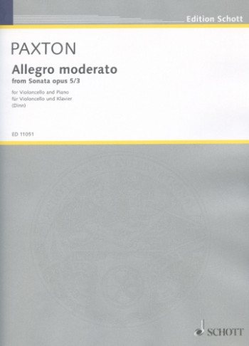 Allegro Moderato From Sonata: Op5: 3: Cello  (Schott)
