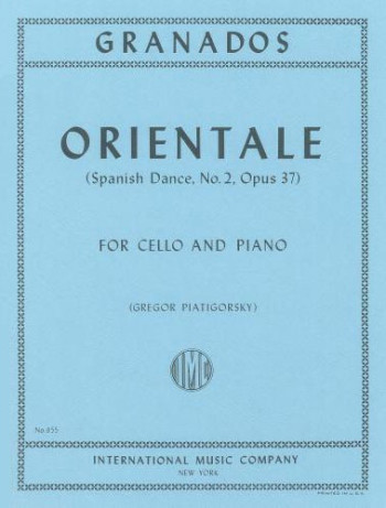 Orientale Spanish Dance: Op37 No 2: Cello & Piano  (International)