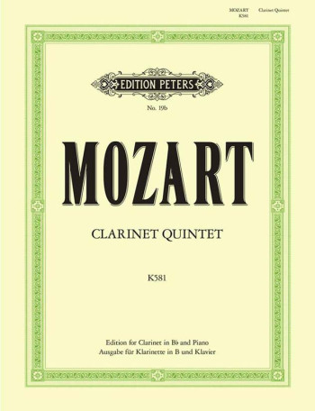 Clarinet Quintet Kv581 Bb Clarinet & Piano (Peters)