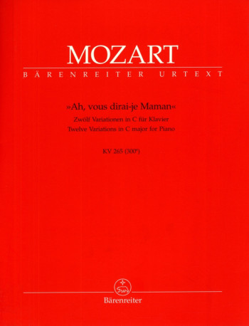 12 Variations On Ah Vous Dirai-Je Maman Kv265: Piano (Barenreiter)