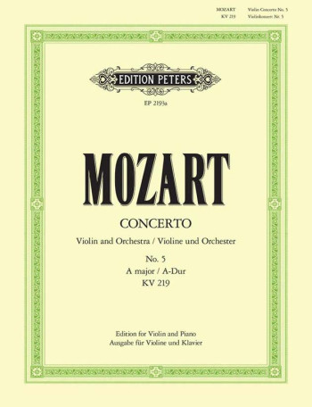 Concerto No. 5 A Major Kv219: Violin And Piano (Peters)