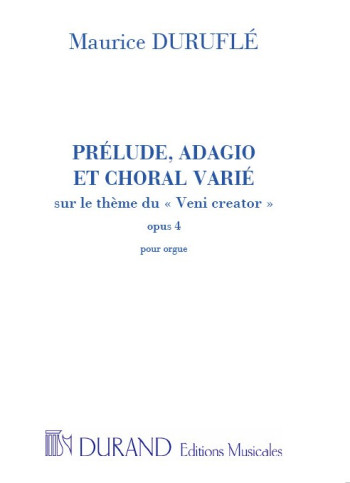 Prelude Adagio Et Choral Varie Op4: Organ (Durand)